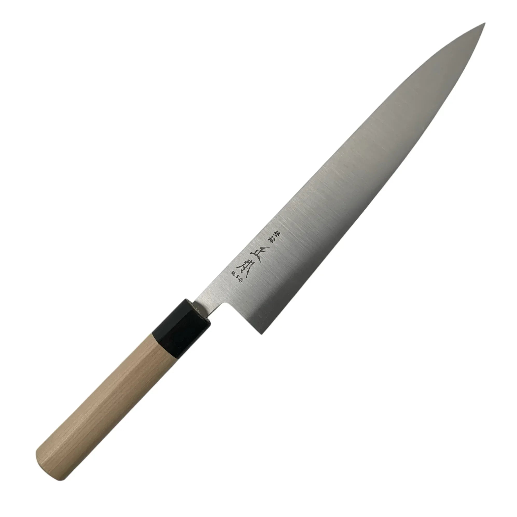 Close-up of a Masamoto knife blade