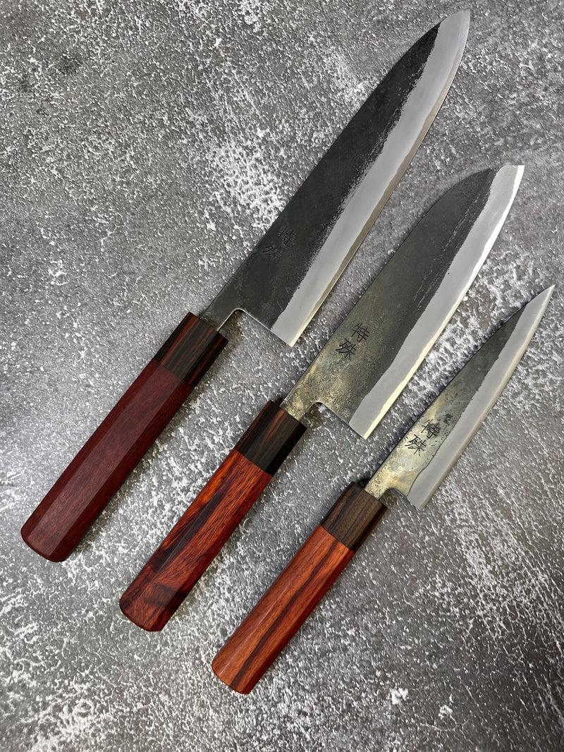 Hand Forged Damascus Steel Chef Knife Set Handle Rosewood