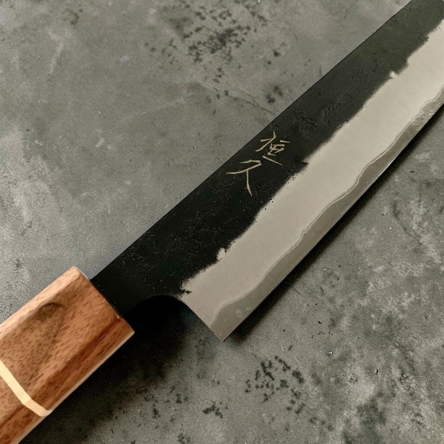 Tsunehisa Aogami Super Kurouchi Nashiji Sujihiki 270mm With Sanjo Walnut Handle
