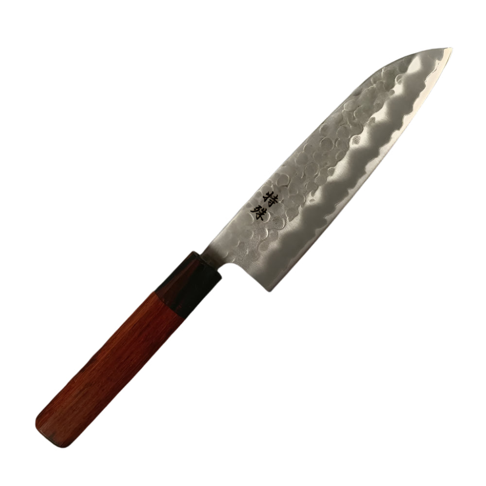 Tokushu Knife Stainless Clad White #2 Santoku 165mm Rosewood Ebony handle