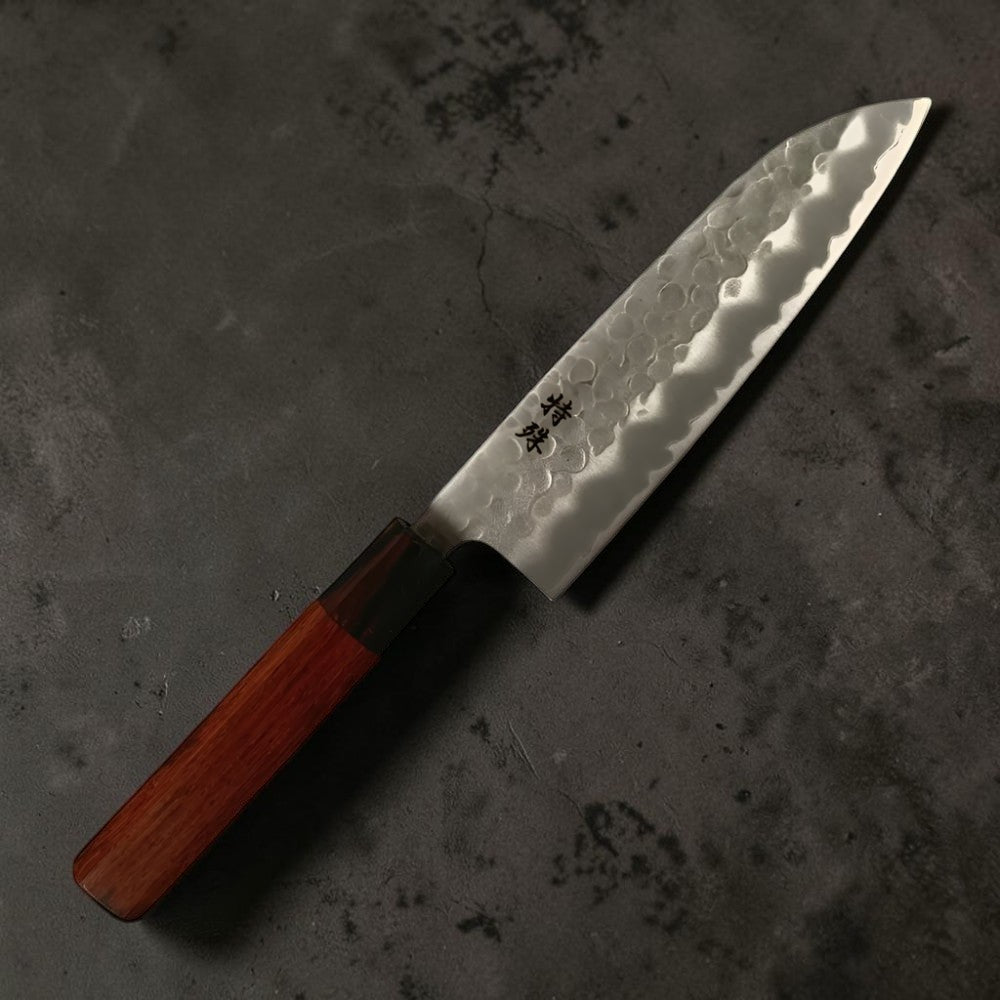 Tokushu Knife Stainless Clad White #2 Santoku 165mm Rosewood Ebony handle