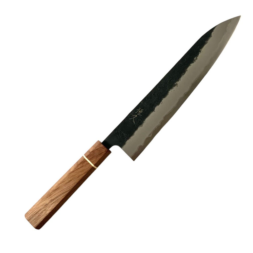 Tsunehisa AS Kuro Nashiji Gyuto 240mm with Exclusive Sanjo Walnut Hand
