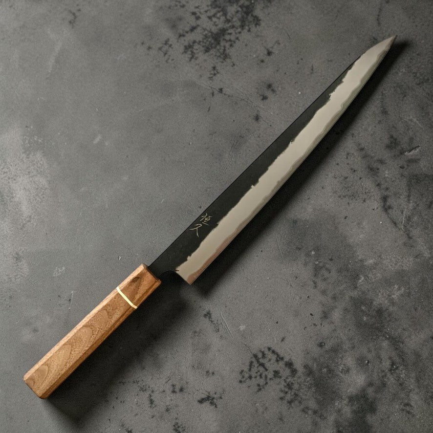 Tsunehisa Aogami Super Kurouchi Nashiji Sujihiki 270mm With Sanjo Walnut Handle