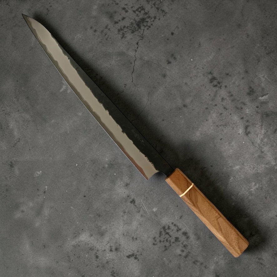 Tsunehisa Aogami Super Kurouchi Nashiji Sujihiki 270mm With Sanjo Walnut Handle