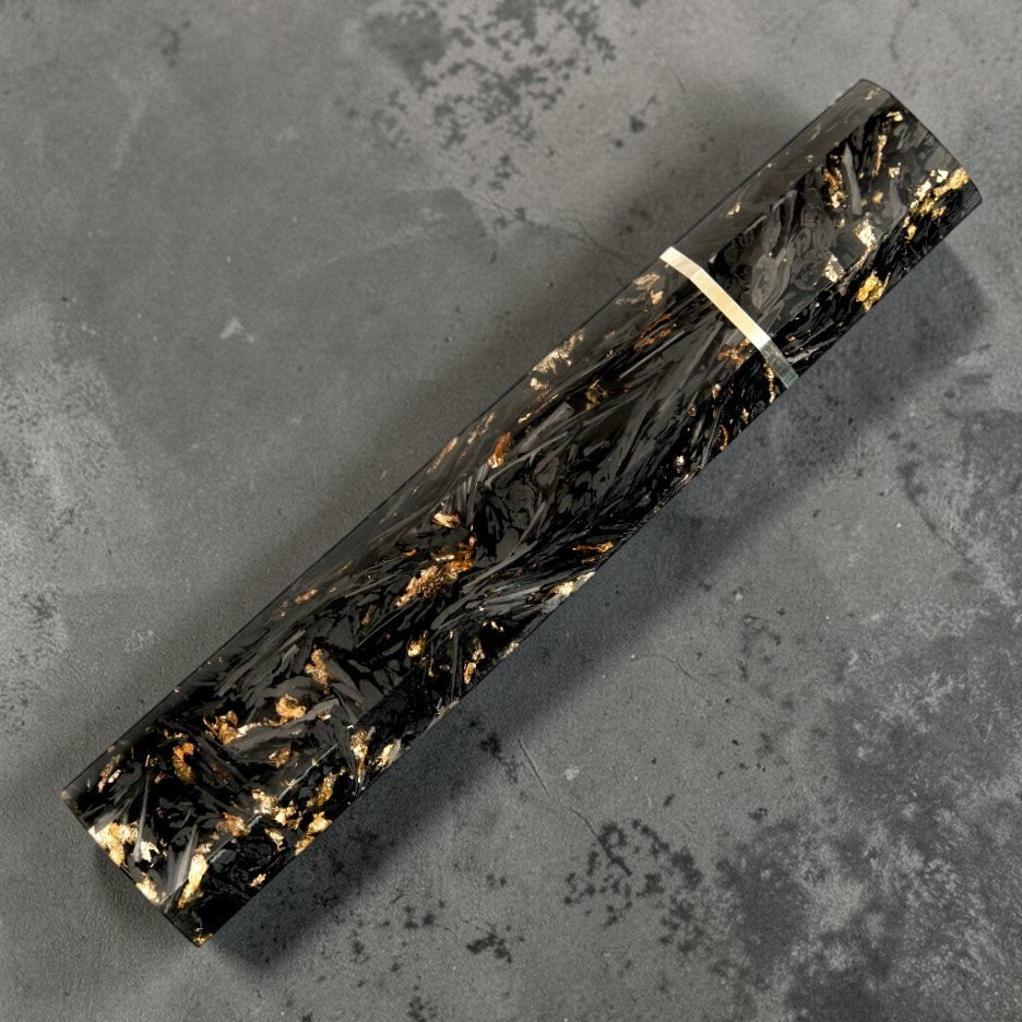 Tokushu Knife Shattered Carbon Gold Wa Handle for 210mm +