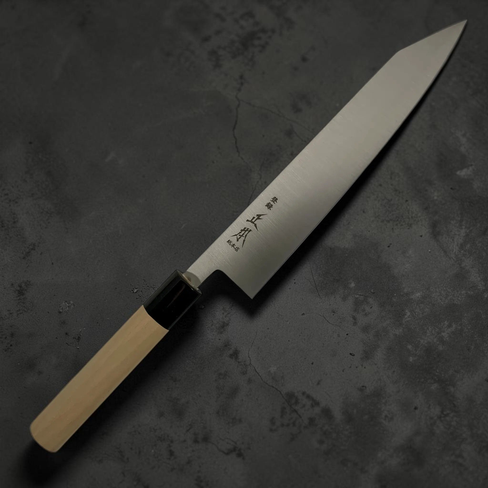 Masamoto KS Kiritsuke 210mm blade close-up