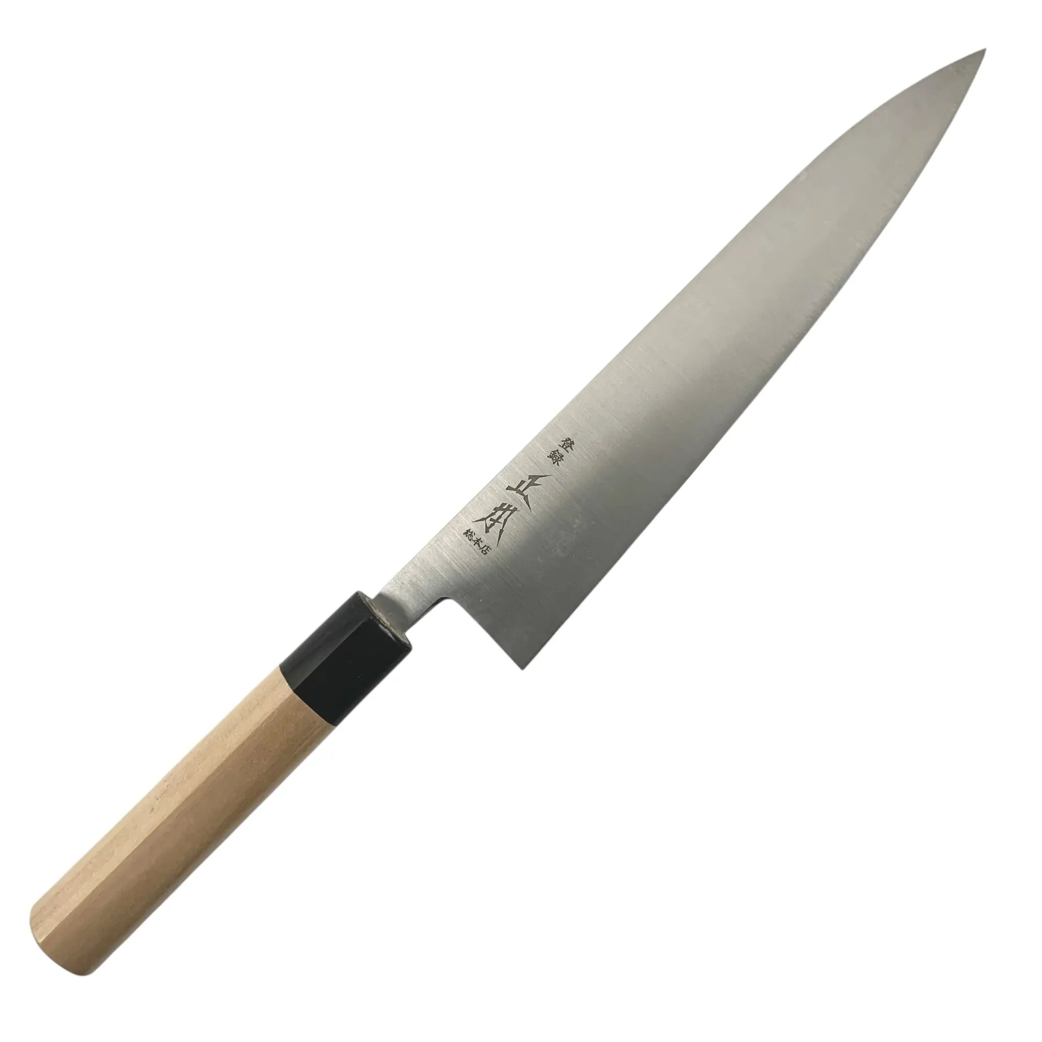 Masamoto KS Series 210mm Gyuto angled blade view