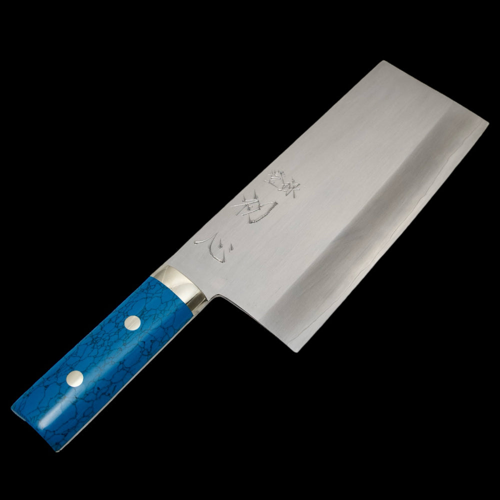 Satoshi Nakagawa Chinese Cleaver Silver #3 Turquoise Handle