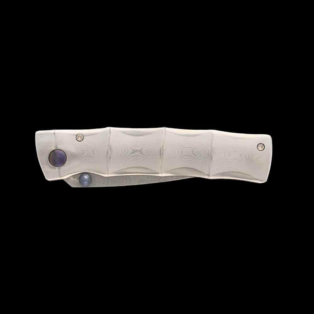 Mcusta Shinra Take VG-10 Core Damascus Blade Bamboo Design Damascus Handle 3.75" Folding Knife