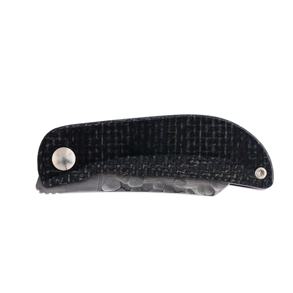 Mcusta Petit VG-10 Core Damascus Black/Orange Micarta 2.75" Folding Knife