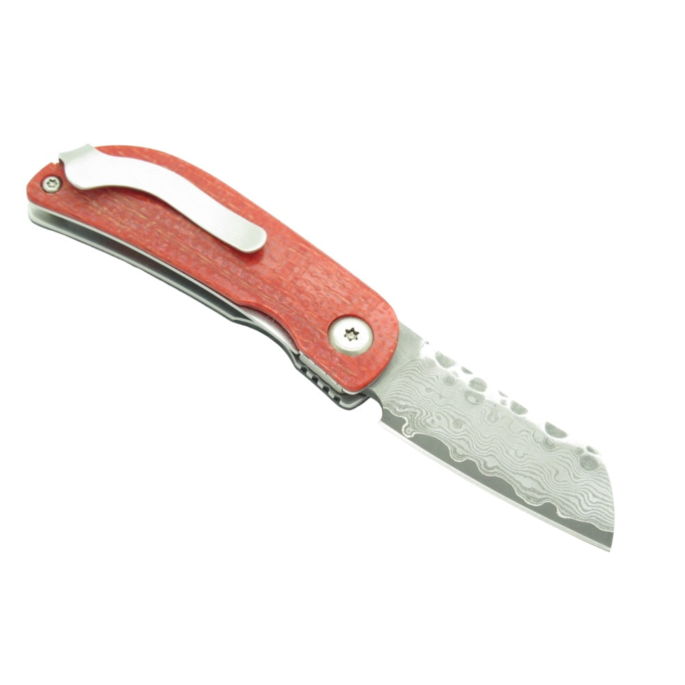 Mcusta Petit VG-10 Core Damascus Black/Orange Micarta 2.75" Folding Knife