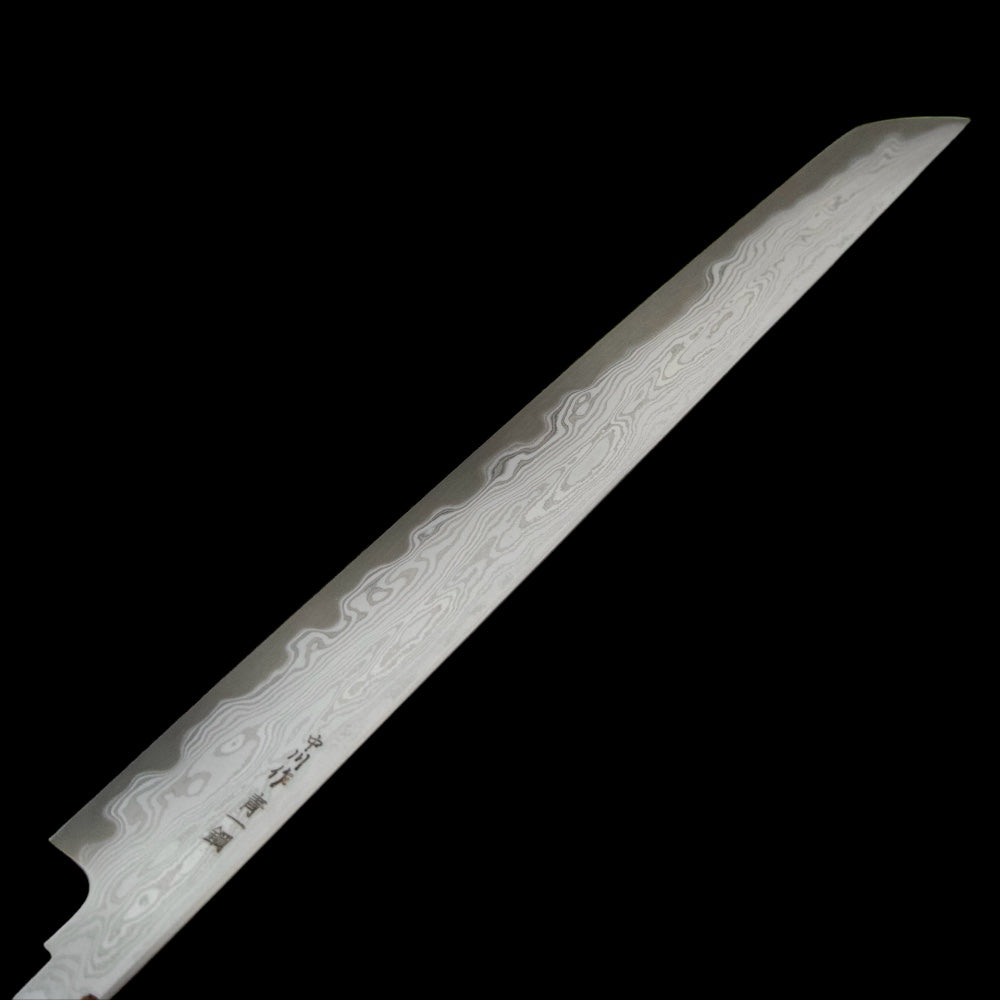 NAKAGAWA X MYOJIN Blue #1 Kurozome Damascus Sakimaru Sujihiki 300mm No Handle