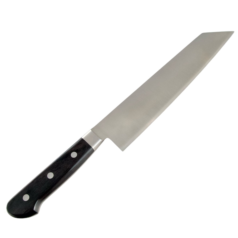 Mango occidental Tsunehisa SRS13 Kiritsuke Gyuto pulido de 240 mm negro Pakka