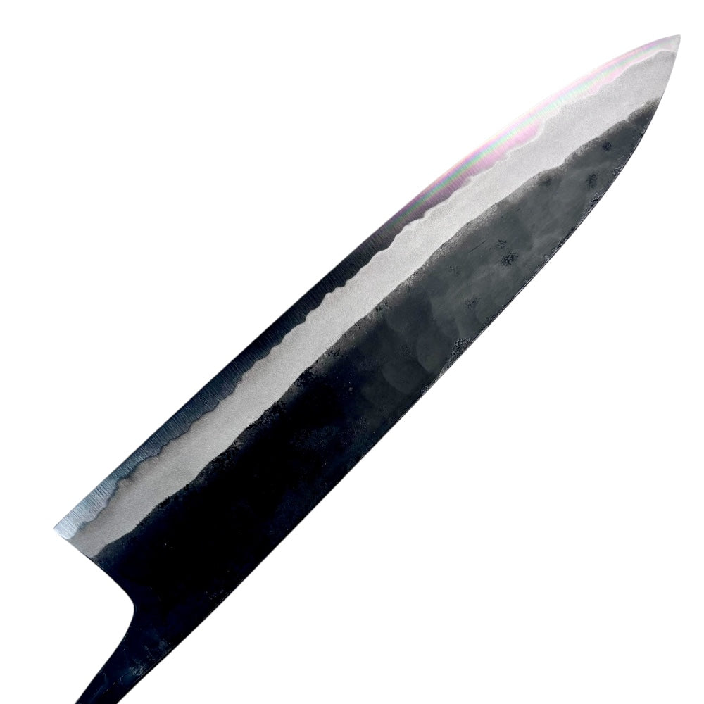 Kyohei Shindo Azul #2 Kurouchi revestido de hierro 210 mm Gyuto Keyaki