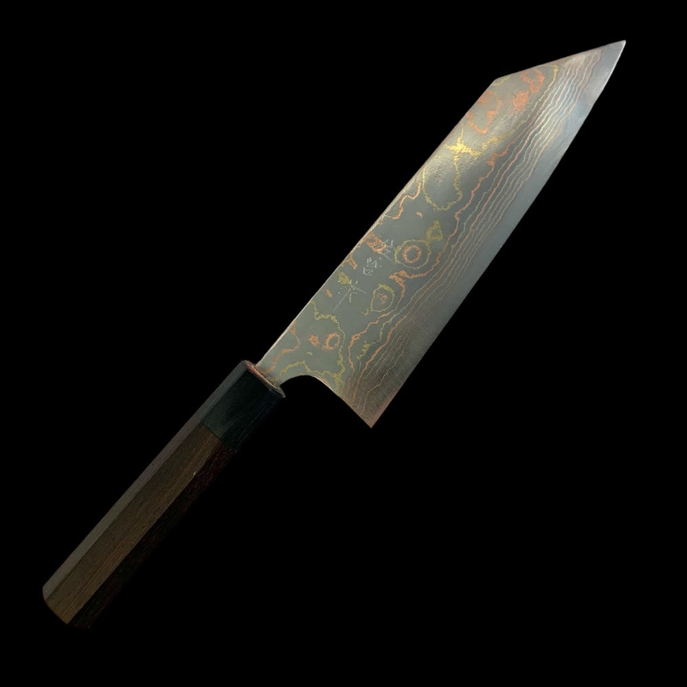 Takeshi Saji Blue #2 Rainbow Damascus Bunka (sin mango)