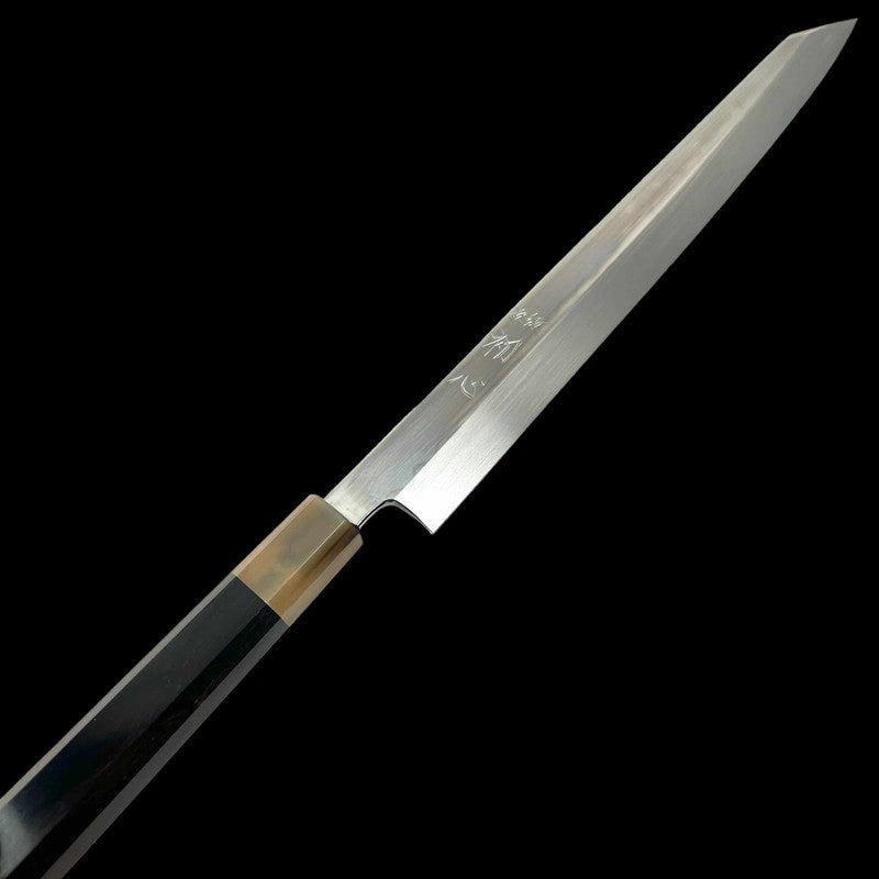 Satoshi Nakagawa white #3 Honyaki 300mm Kiritsuke Yanagiba with Ebony White Handle