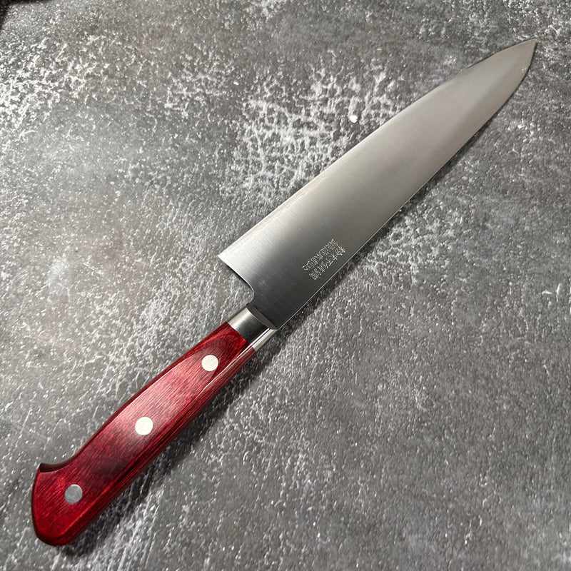 Takamura SG2 Migaki 210mm Gyuto with Red Western Handle Tokushu Knife.