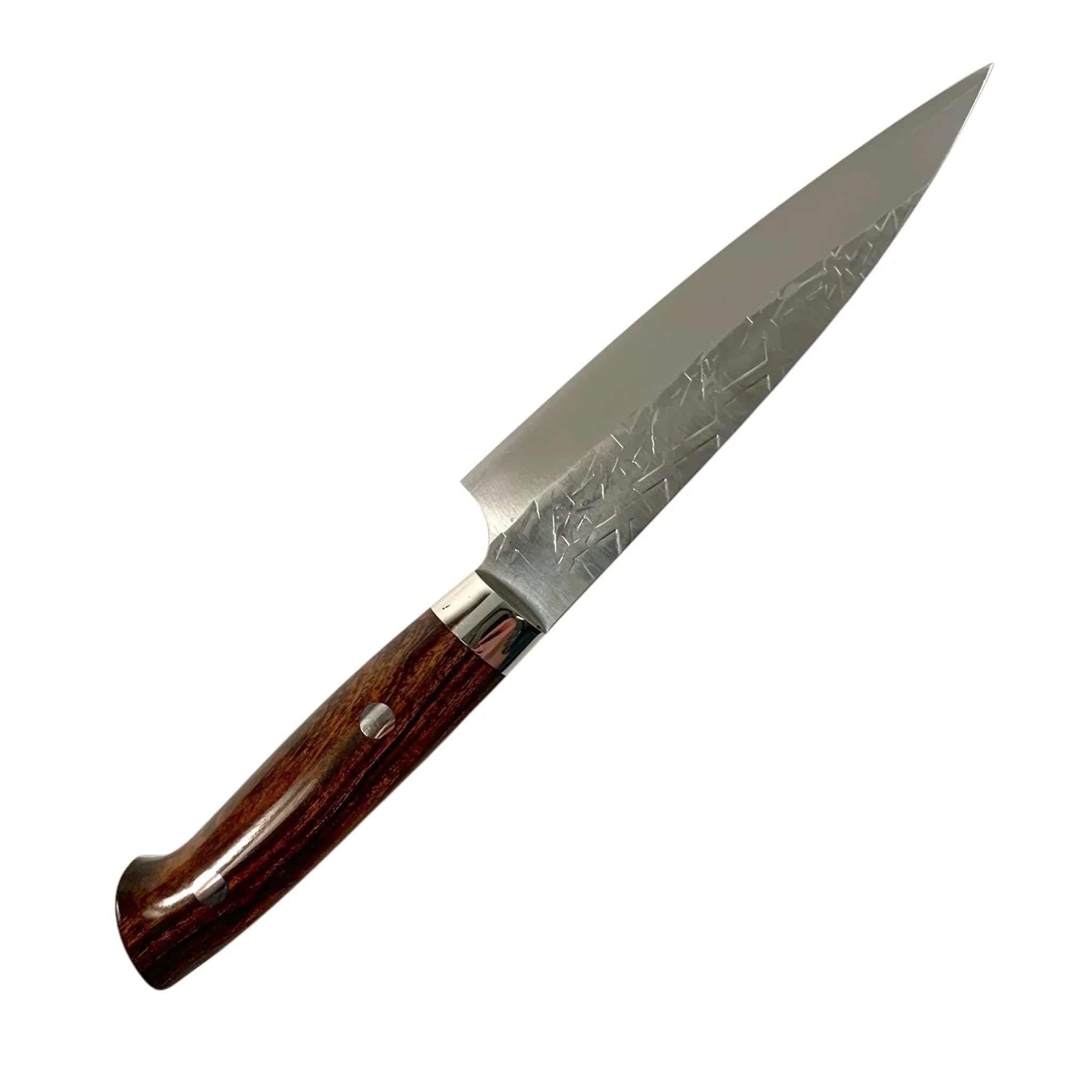 Takeshi Saji SRS-13 Petty 130mm Ironwood angled blade view