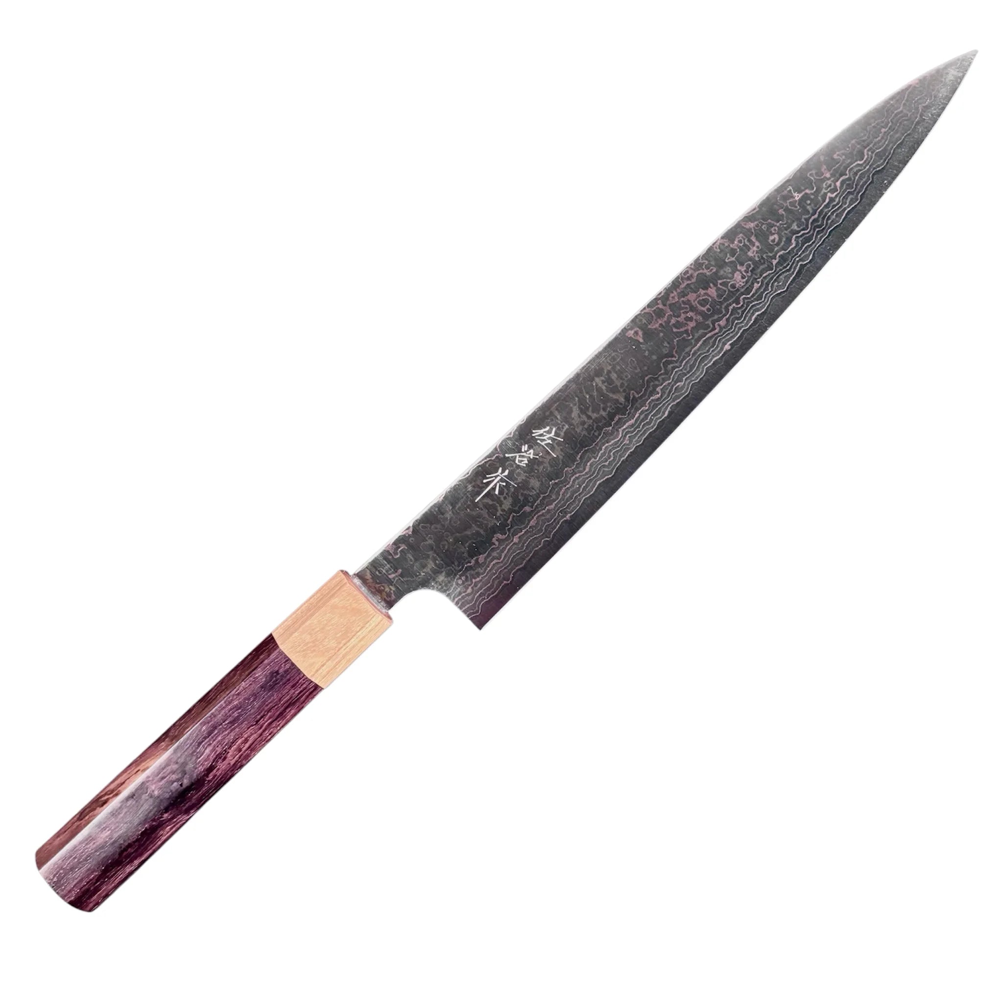 Takeshi Saji VG-10 Rainbow Sujihiki 240mm blade view