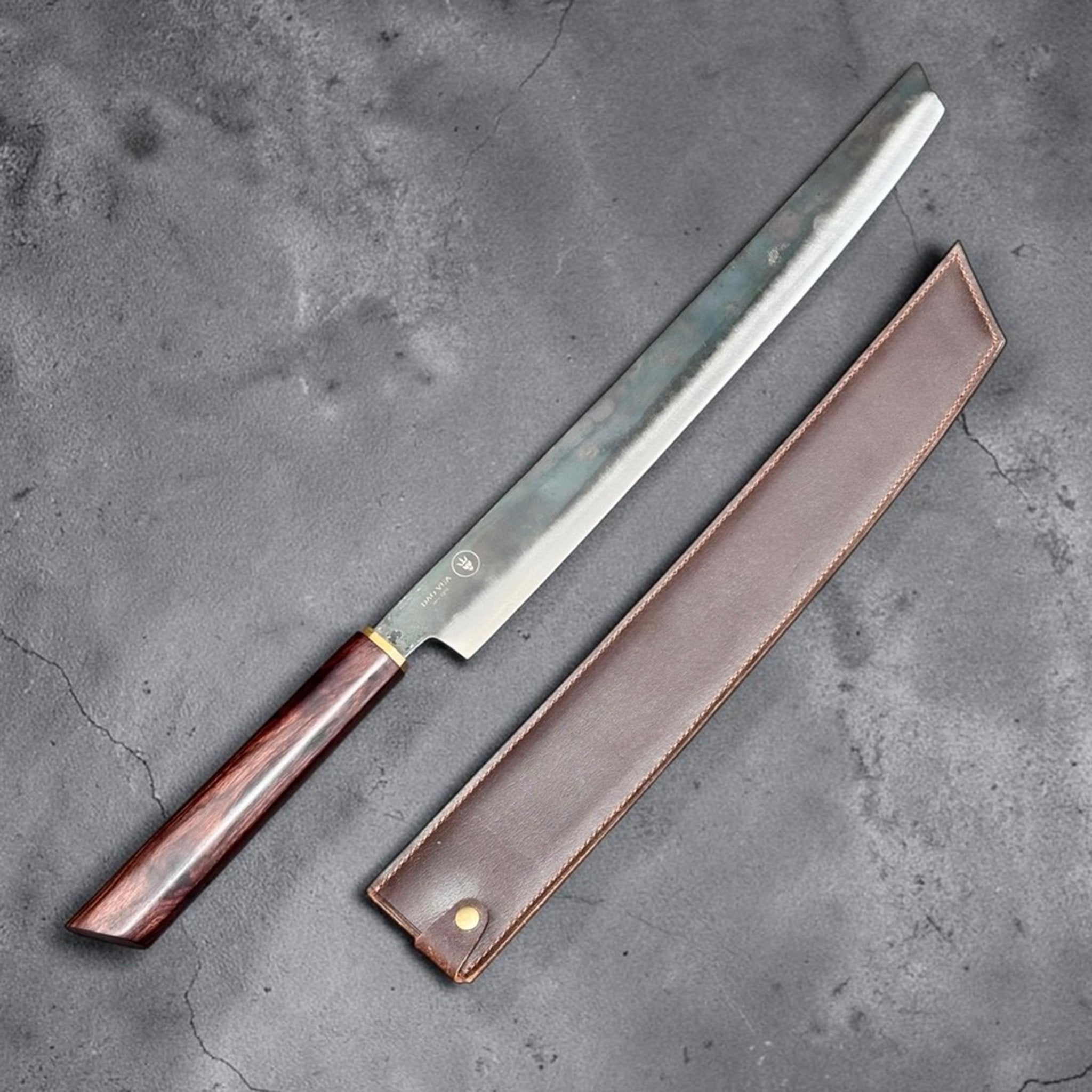 Dao Vua 52100 Carbon Steel V3 350mm Sakimaru Sujihiki Slicer