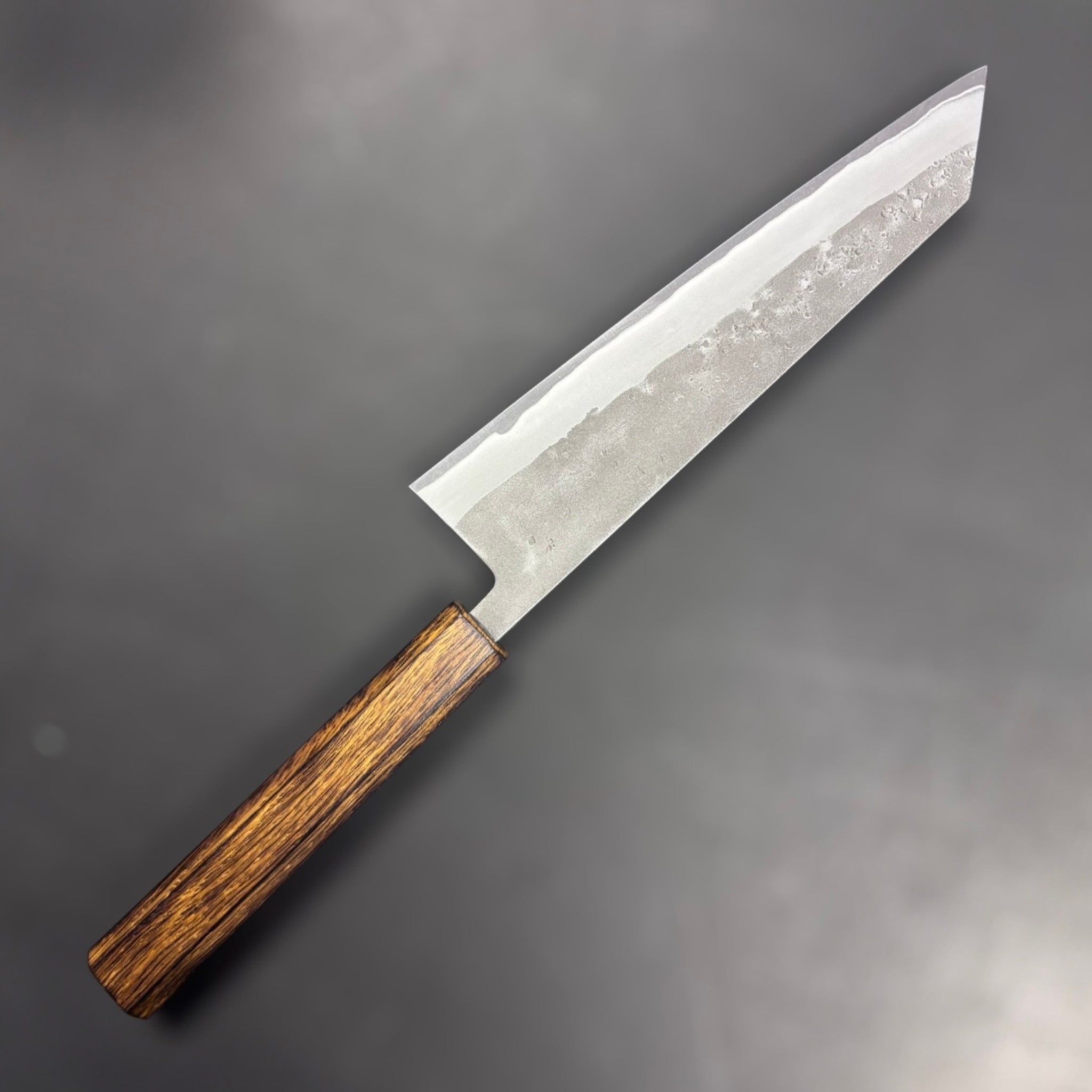 Hado SLD Kiritsuke Gyuto 200 mm, left-side view with kasumi finish and crisp k-tip geometry.