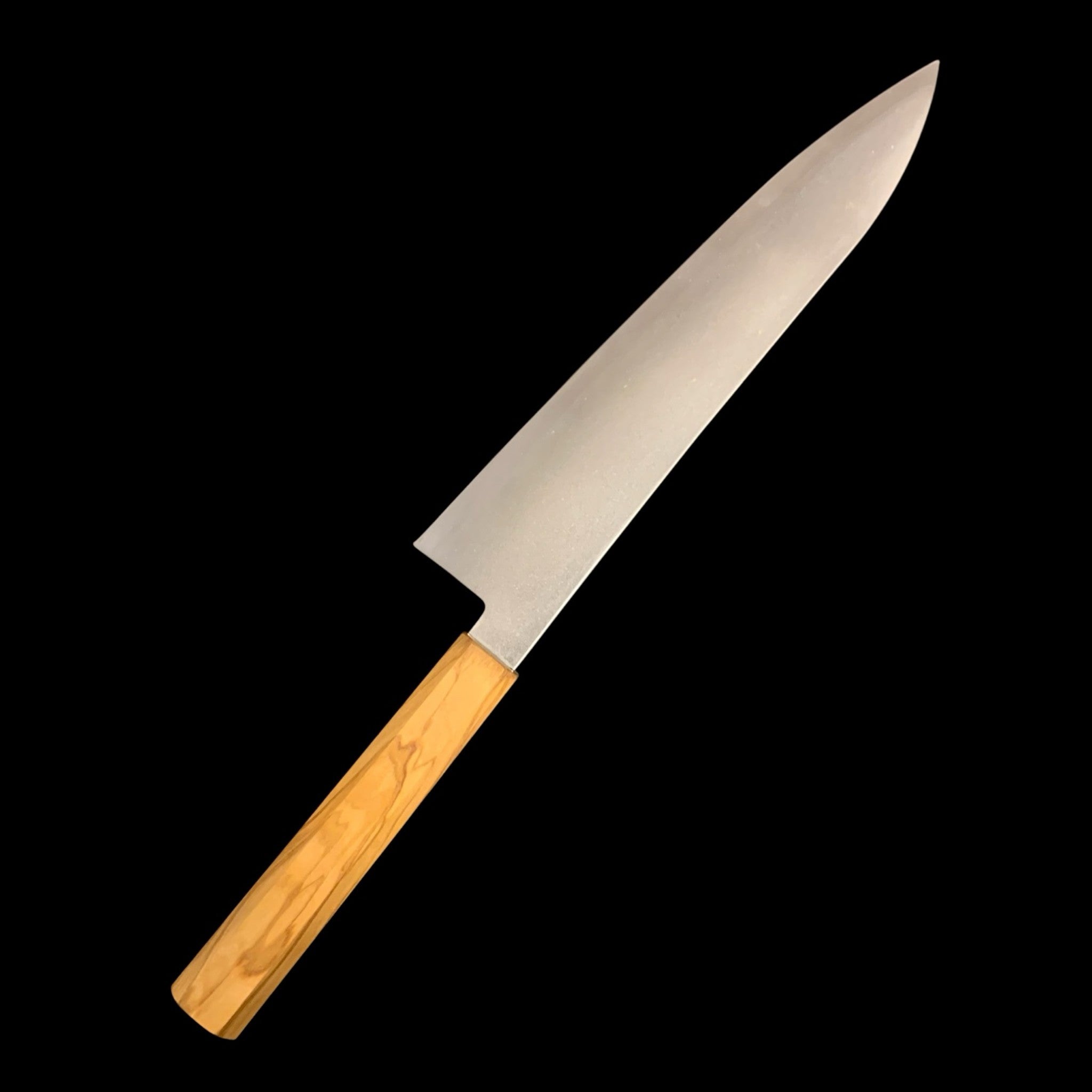 Hatsukokoro Kaijin Blue #2 Gyuto 210 mm, left side of blade.