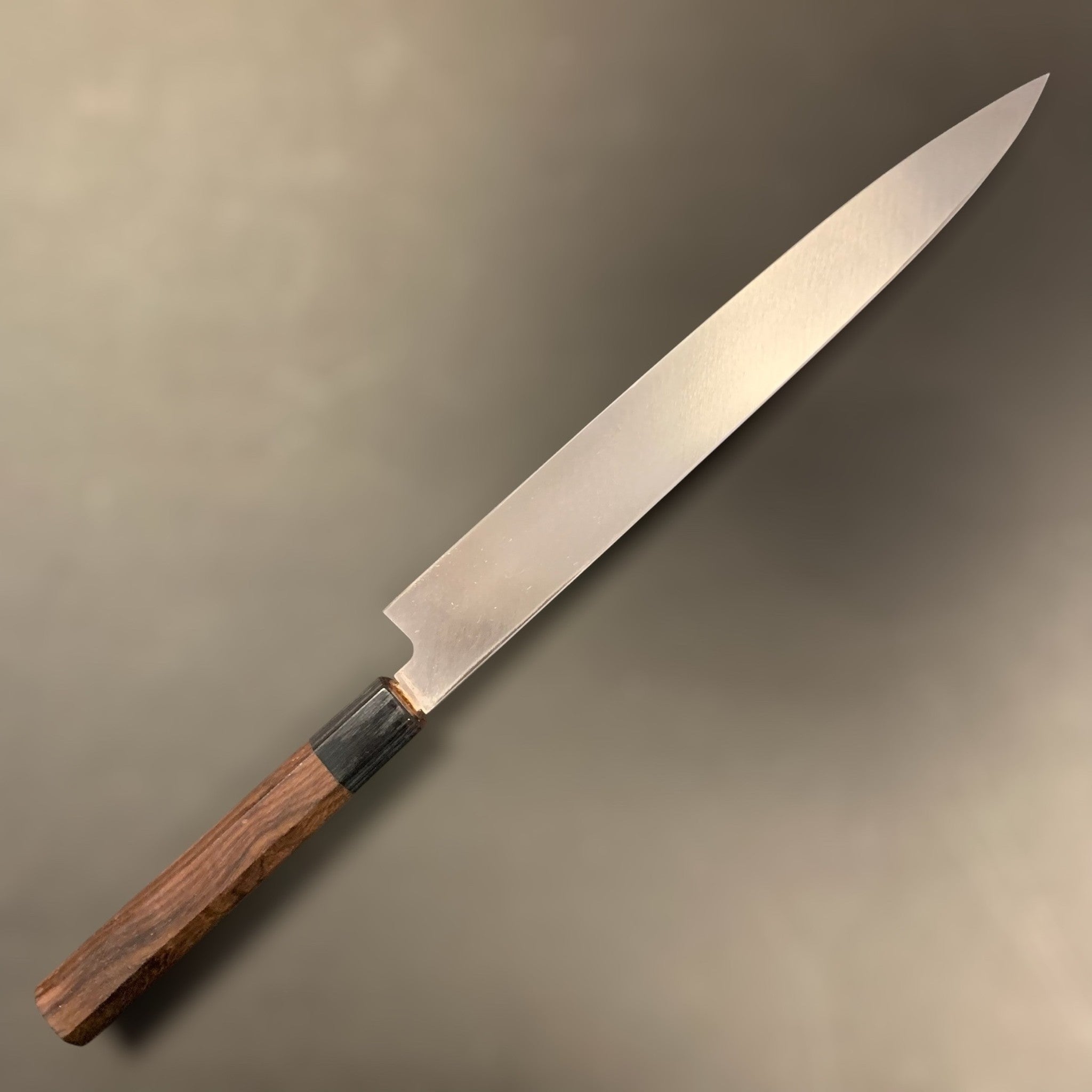 Koutetsu SRS-13 Yanagiba 270mm spine and bevel view