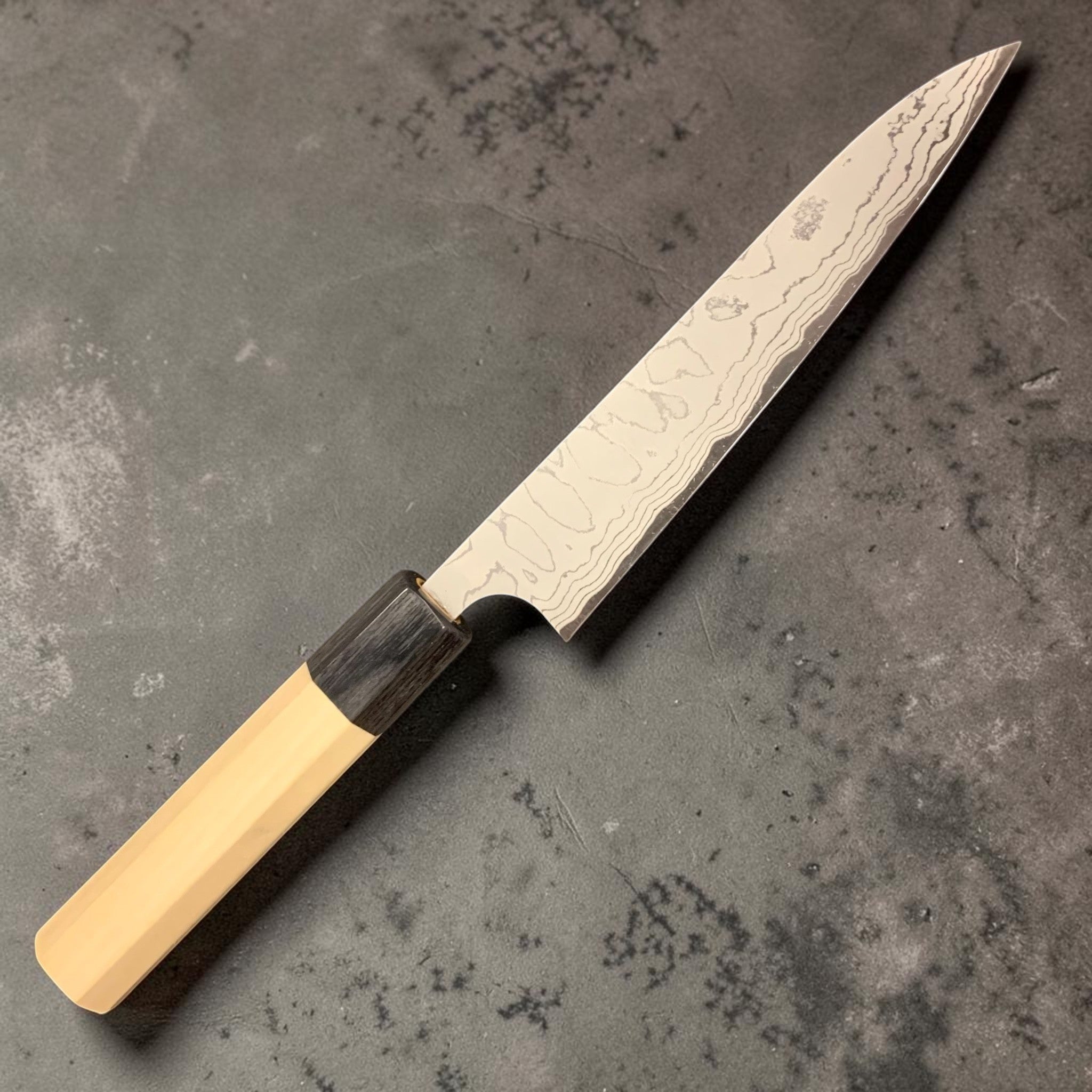 Masakage Shimo White #2 Damascus Petty 150 mm, detailed view