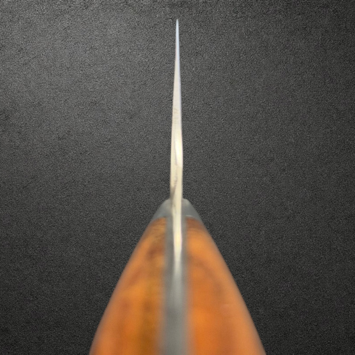 Takeshi Saji VG-10W Gold Damascus Bunka 170mm with ironwood handle, choil
