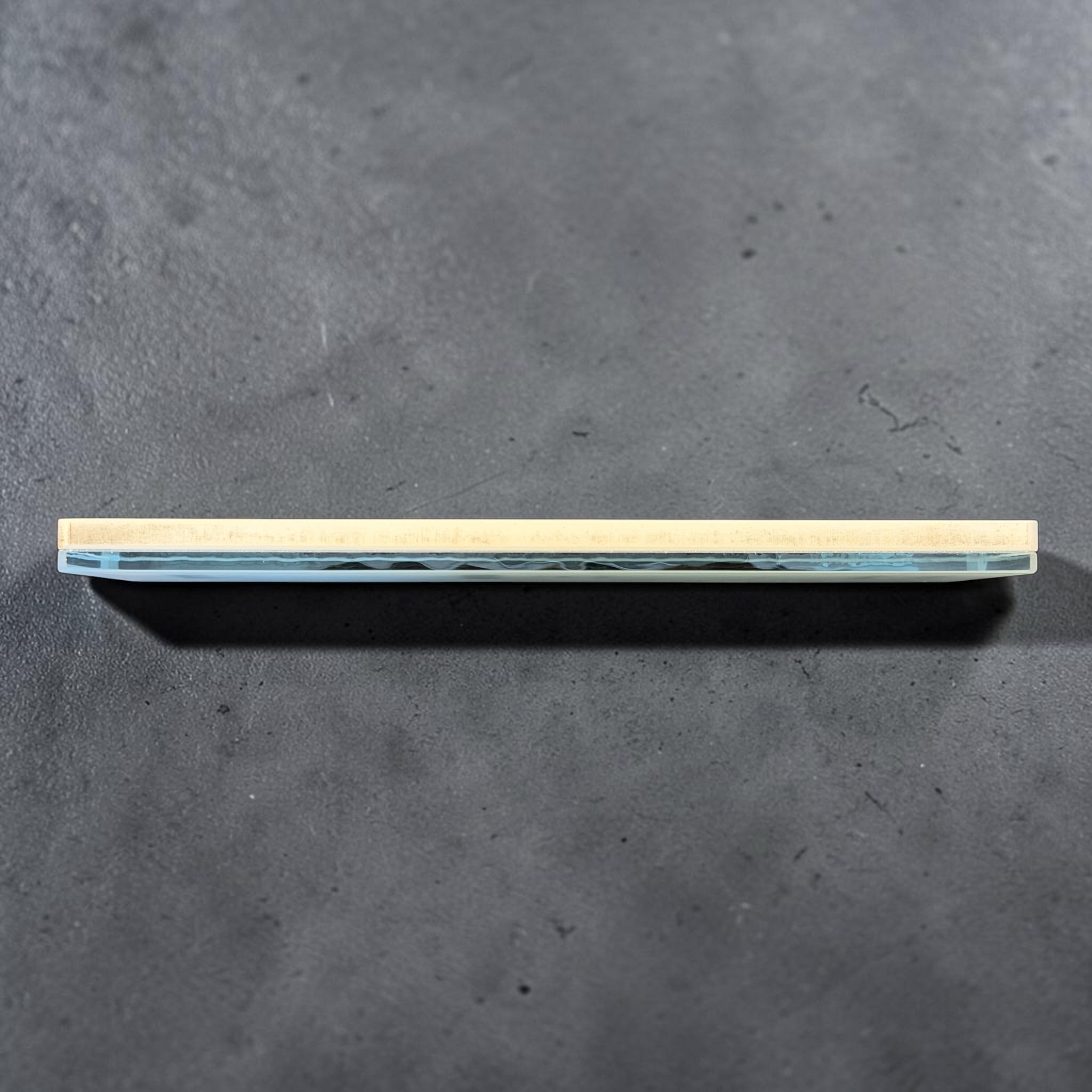 Shapton Glass 8000 grit sharpening stone glass-backed side profile