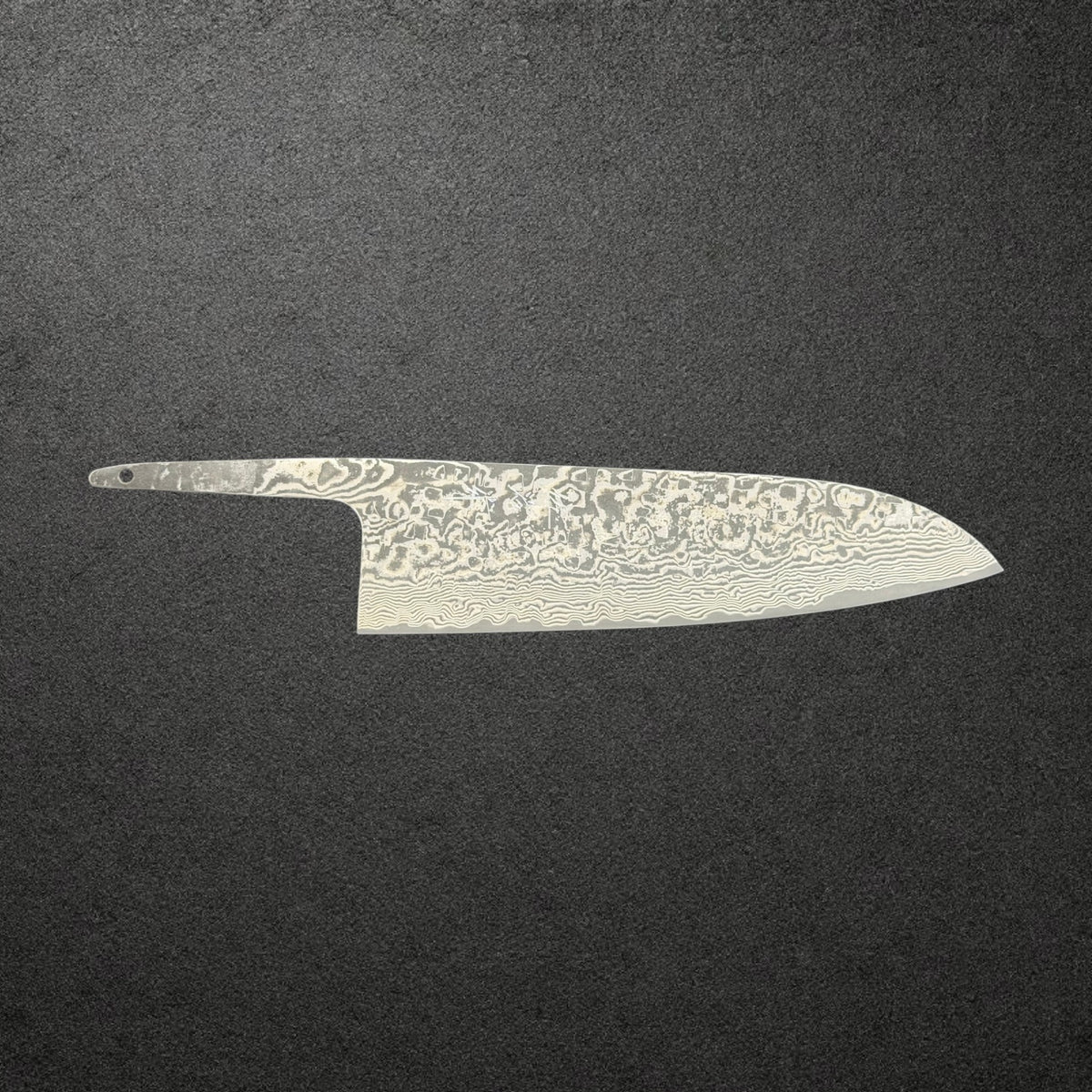 Takeshi Saji SG2 Kurozome Damascus Santoku blade only — front profile