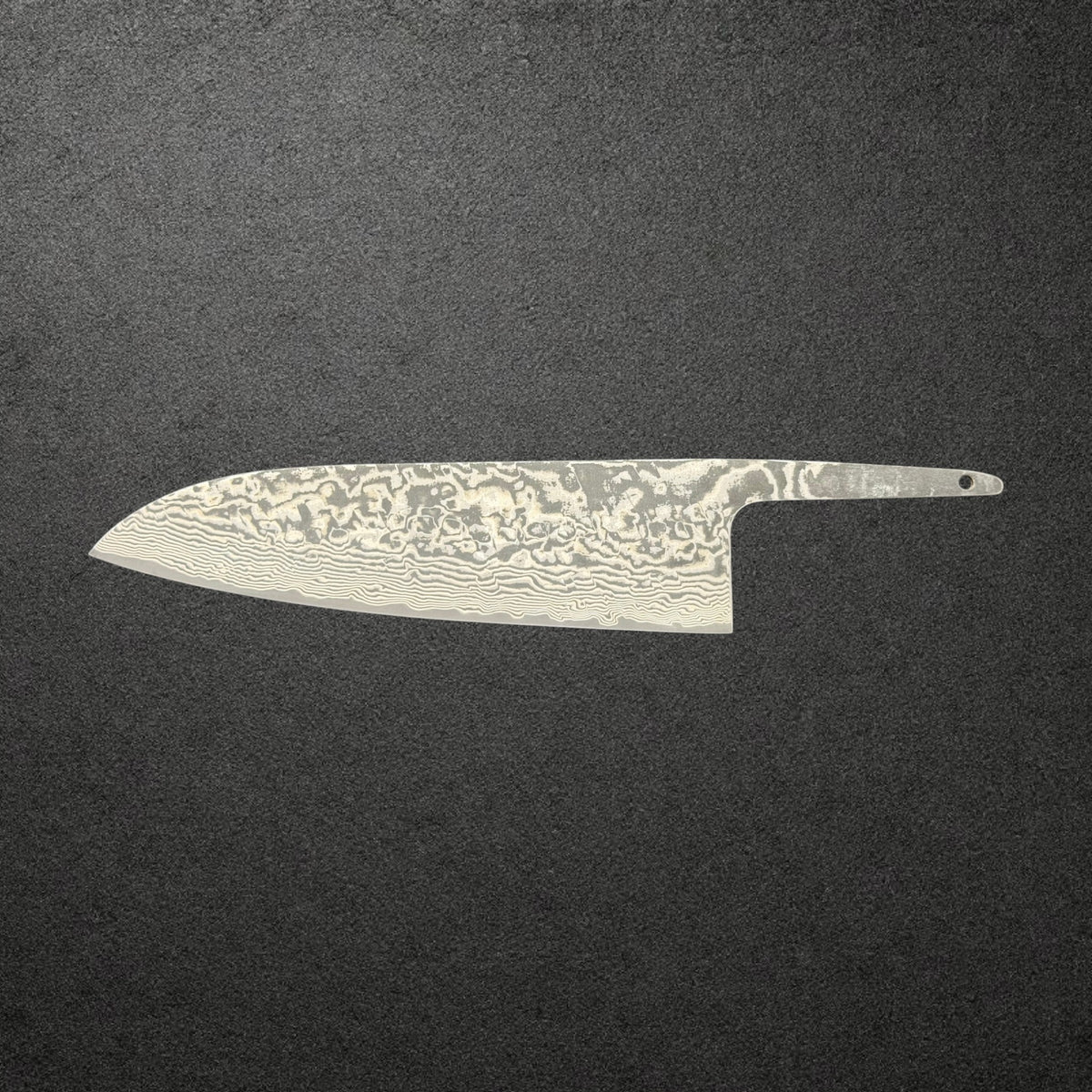 Takeshi Saji SG2 Kurozome Damascus Santoku blade only — reverse profile