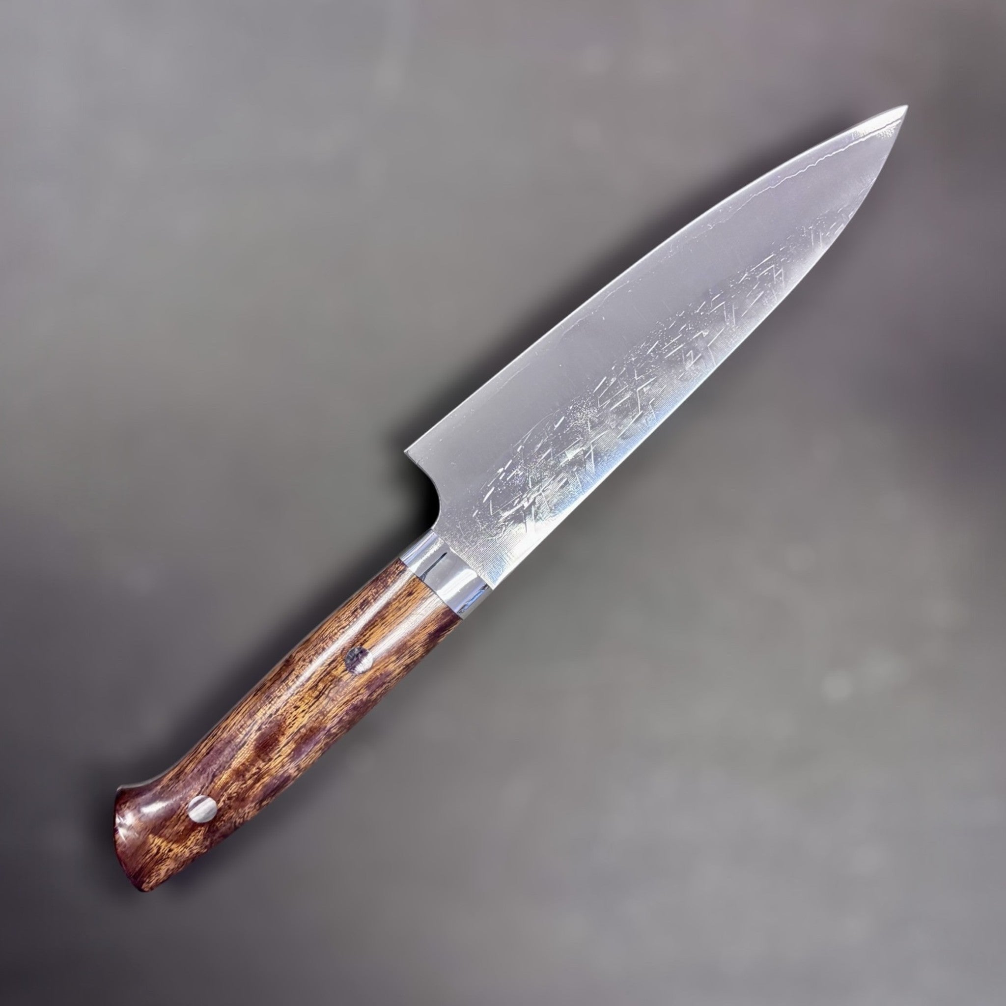 Takeshi Saji SRS-13 Gyuto 180 mm, ironwood Western handle – left-side profile of the blade.