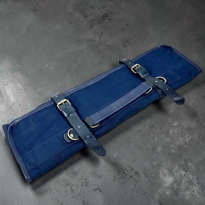 Tokushu Knife Premium Canvas Knife Roll - Navy Blue - Tokushu Knife