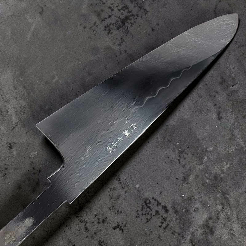 Tokushu Knife Satoshi Nakagawa White #1 Mizu Honyaki 240mm Gyuto No Handle - Tokushu Knife