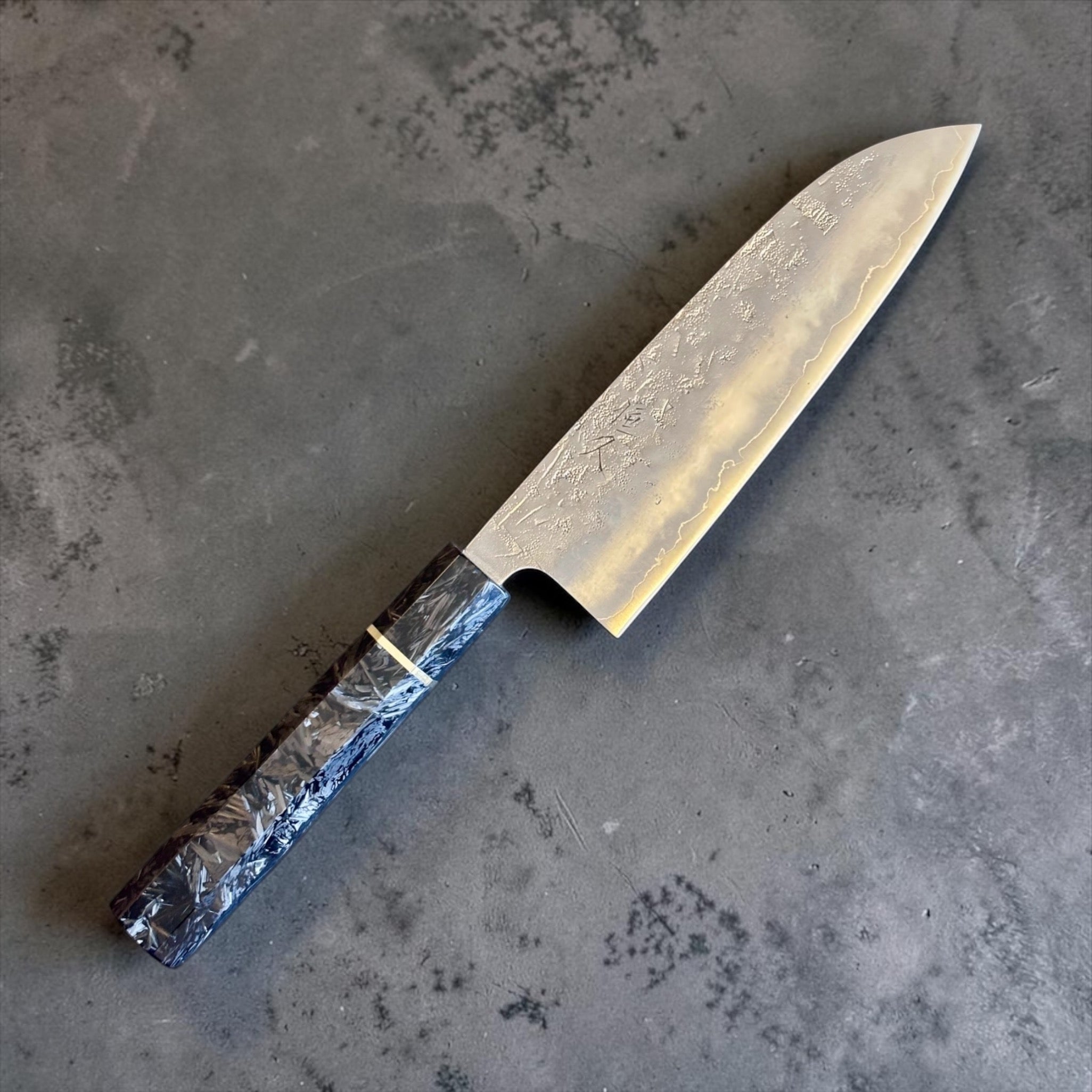 Tokushu Knife Special Edition SLD Washiji Santoku with Tsunehisa kanji and carbon fiber handle