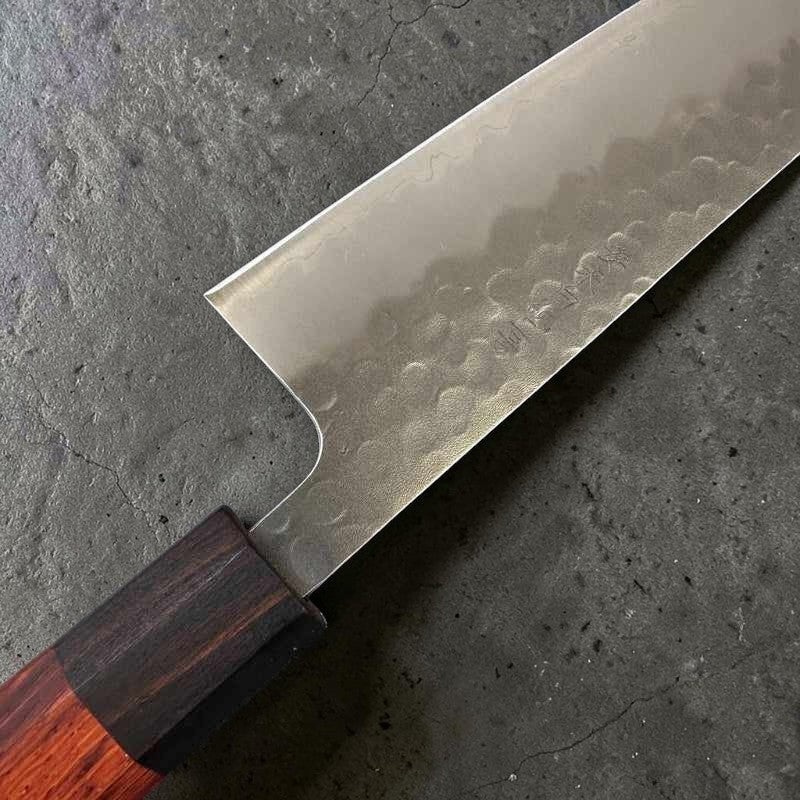 TOKUSHU KNIFE White #2 Stainless Clad Tsuchime Gyuto 210mm with Rosewood wa Handle - Tokushu Knife