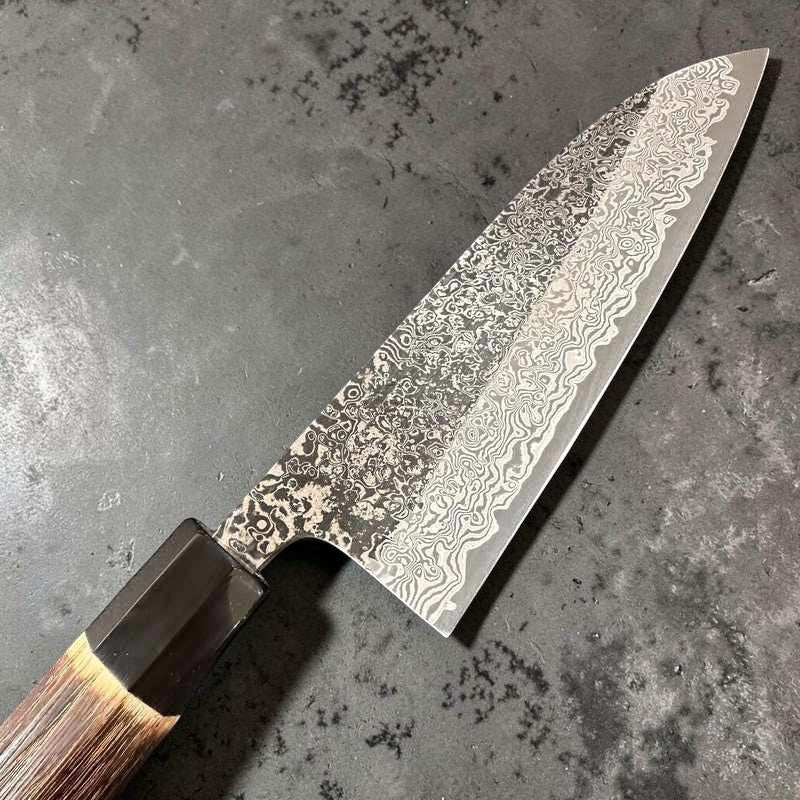 YOSHIKANE HAMONO SLD Black Damascus 170mm Santoku - Superior Japanese Craftsmanship | Tokushu Knife - Tokushu Knife