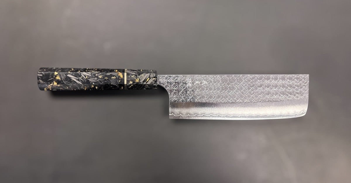 Yoshimi Kato Minamo SG2 Nakiri 165 mm, profile shot.