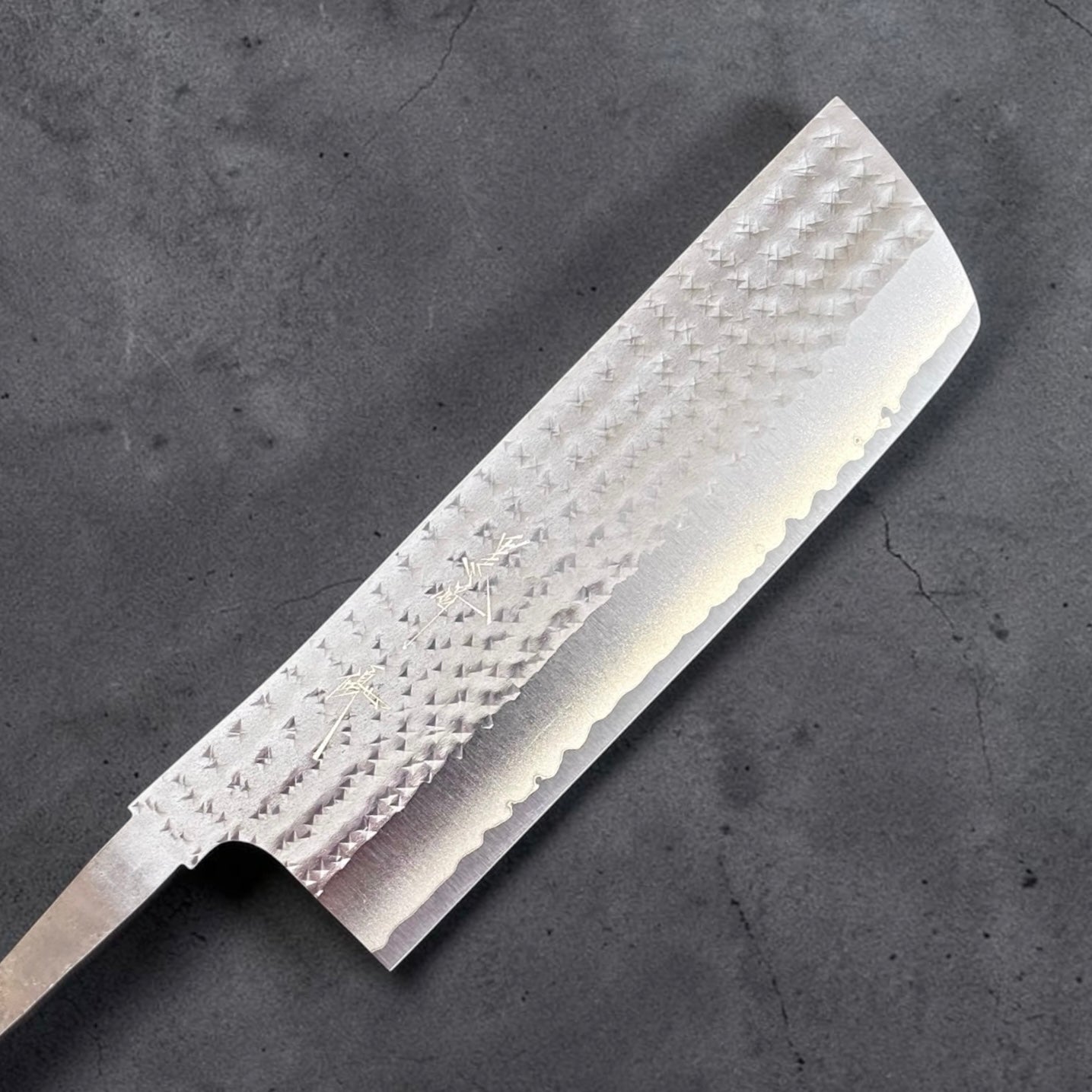 Yu Kurosaki Kokusen AS Nakiri 165mm blade only on a dark stone background