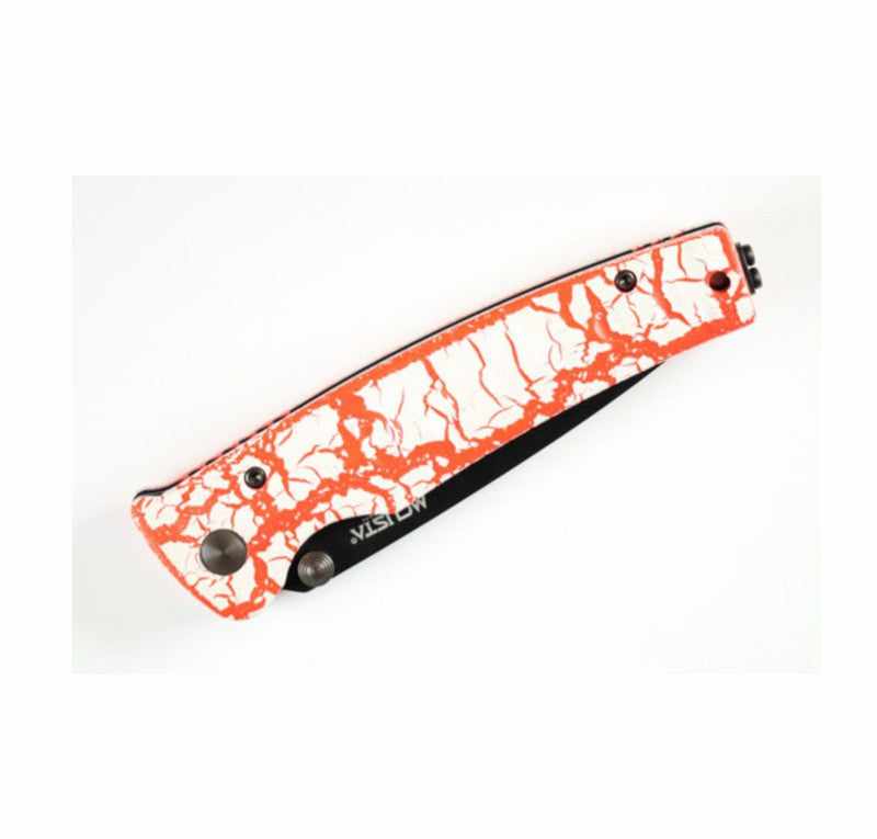 2023 Limited Edition Mcusta Katana VG-10 Core San Mai Orange/white 4.25" Folding knife - Tokushu Knife