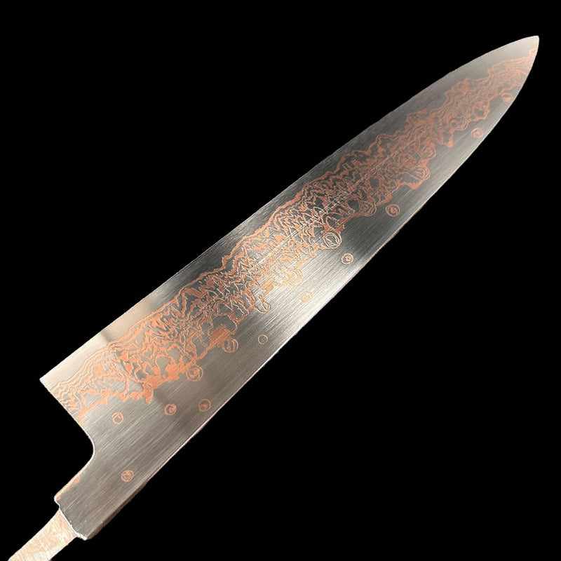 Hatsukokoro Yorokobi SLD Rainbow Damascus 270mm Gyuto (No Handle) - Tokushu Knife