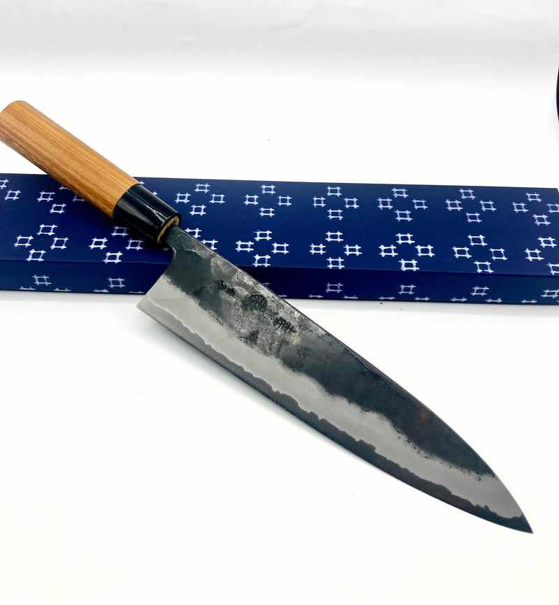 Kyohei Shindo Blue #2 Iron Clad Kurouchi 210mm Gyuto - Tokushu Knife