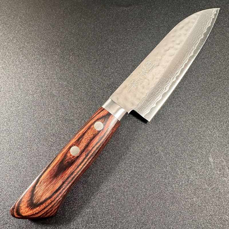 Masutani Kokuryu VG10 Damascus 130mm Ko-Santoku Mahogany handle - Tokushu Knife
