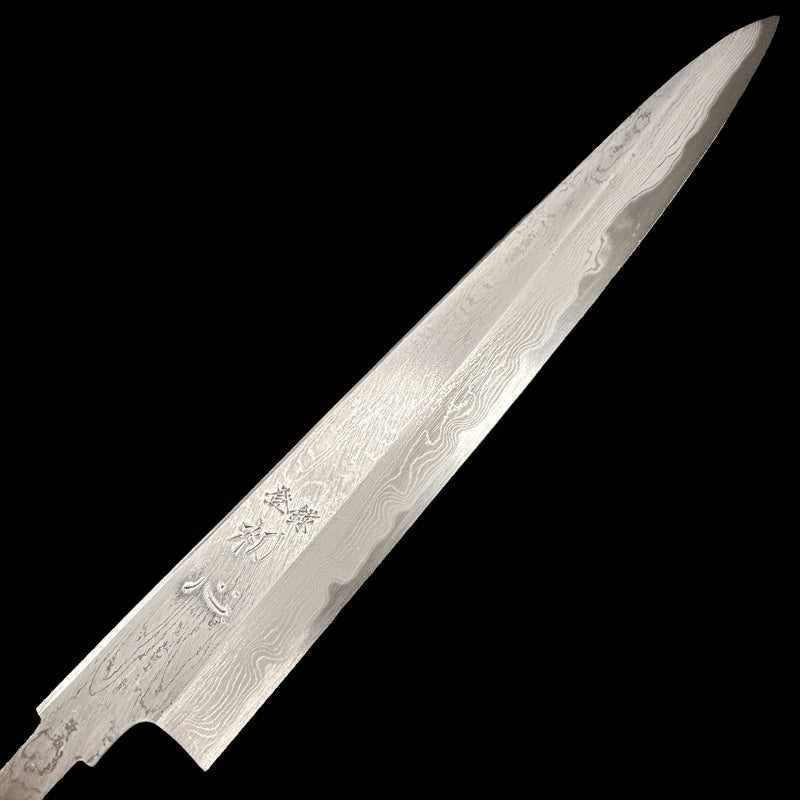 NAKAGAWA X MORIHIRO Blue #1 Damascus 240mm Sujihiki (no handle) - Tokushu Knife
