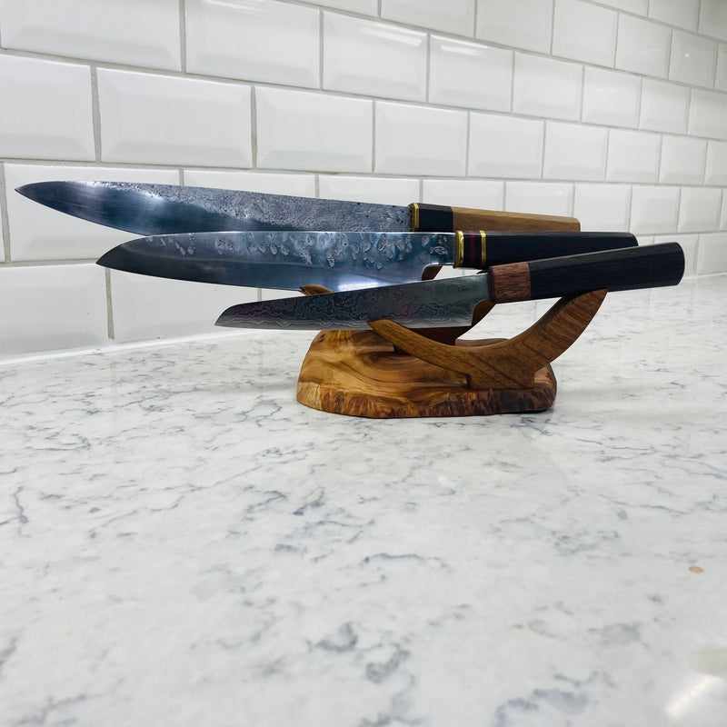NB KNIVES Custom Cherry Knife Stand Tokushu Knife.