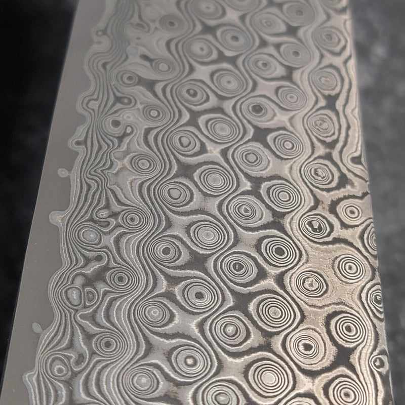 NIGARA ANMON Kurozome Damascus SG2 240mm Gyuto No Handle - Tokushu Knife