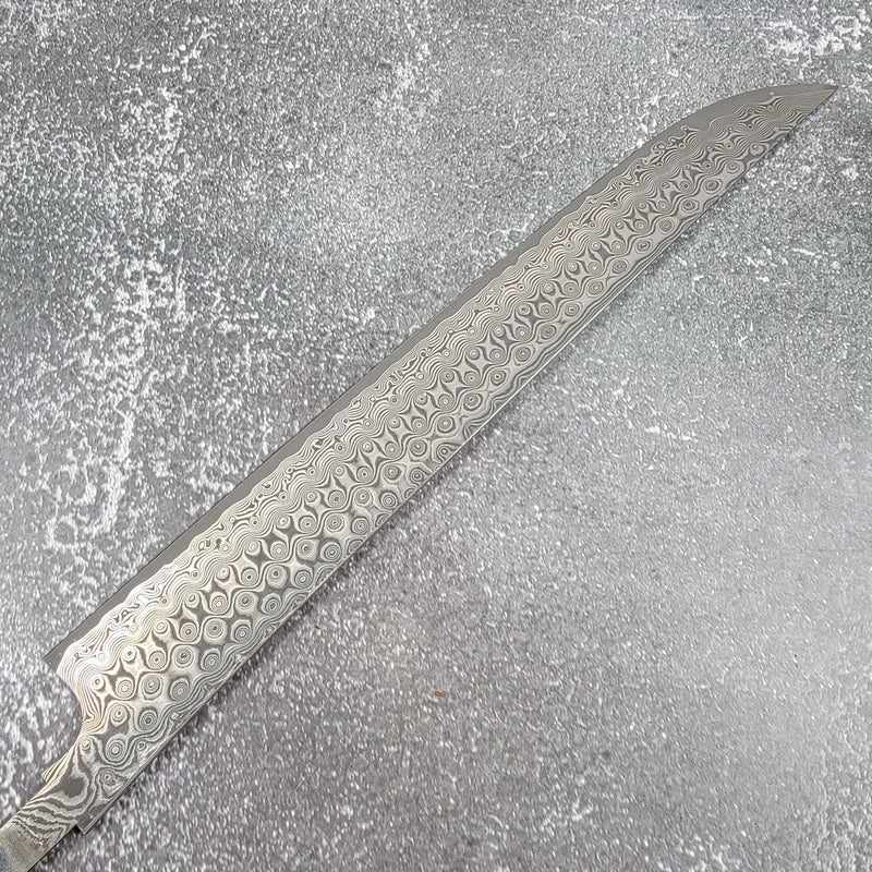 Nigara Hamono Anmon Damascus SG2 300mm Sakimaru Sujihiki No Handle - Tokushu Knife