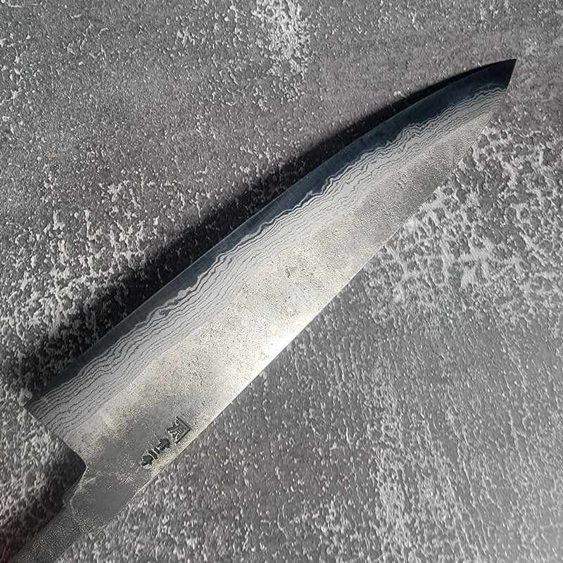 Shigeki Tanaka Aogami #2 Kurochi Damascus 240mm Gyuto No Handle Tokushu Knife.