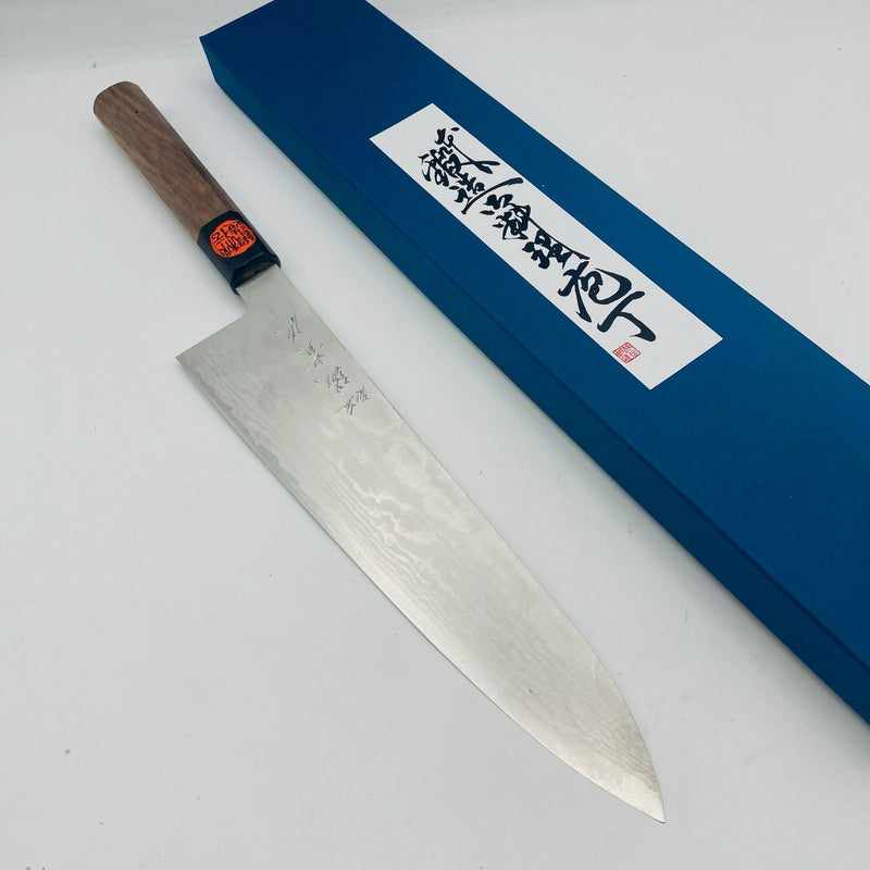 Shigeki Tanaka VG10 Damascus 240mm Gyuto with Wa Handle Tokushu Knife.
